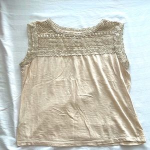 Cream Lacy Cottage Core Tank